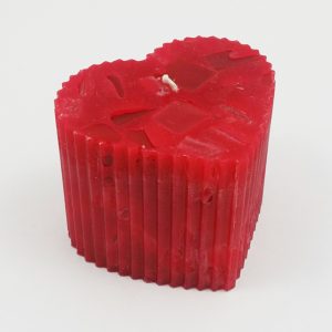 Valentine's Day Pillar Candle Fluted Heart Pillar